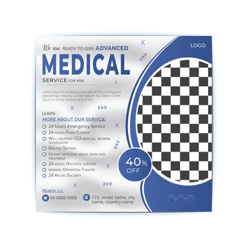 Medical healthcare social media banner and instagram post template