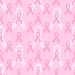 Pink awareness ribbon pattern, white isolate background