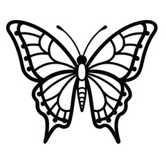 Butterfly Line Art Vector Flying
