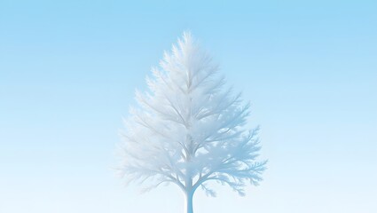 White tree winter blue sky background nature landscape scenic peaceful tranquil minimalist art