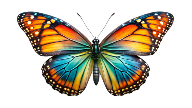 A monarch butterfly isolated on transparent background