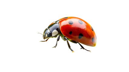 Obraz premium Detailed Ladybug Close Up on Transparent Background