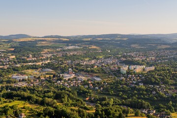 The city of Turnov in North Bohemia in an aerial photo