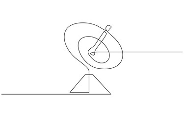Continuous line drawing of satellite dish, object one line single line art, Continuous line drawing of satellite dish, tecnologi design, object one line single line art, vector illustration.