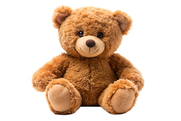 Obraz premium A fluffy brown teddy bear isolated on transparent background