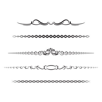 Calligraphic page dividers retro decoration book ornament chapter and arrow