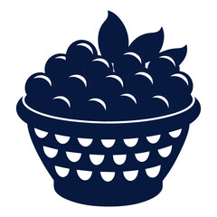 Vector art illustration of blueberries in a basket