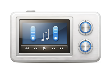 Retro Music Player Illustration on Transparent Background style music player