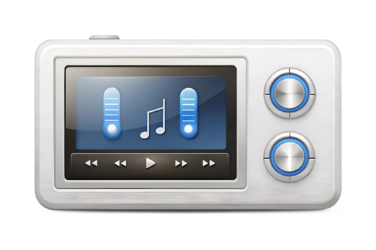 Retro Music Player Illustration on Transparent Background style music player