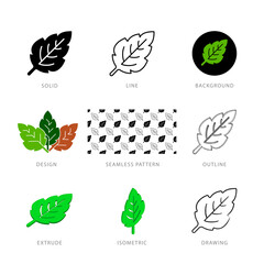 Each leaf icon has its own creative design, and each design can meet the needs of different jobs.