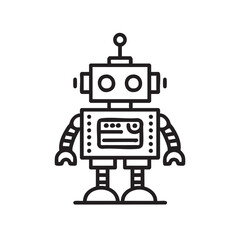 Fototapeta premium Robot with retro design and simple features for creative projects