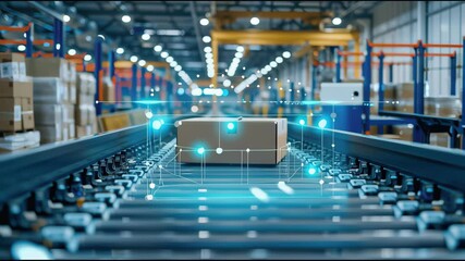 Smart Logistics Warehouse with Advanced IoT Technology for Real-Time Inventory Tracking and Seamless Order Fulfillment Operations Across Supply Chain - Powered by Adobe