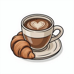 cup of coffee and croissant