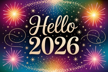 Abstract background with stars and colorful explosion of celebration fireworks for a happy new year design