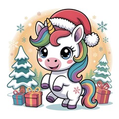 horse in winter Merry Christmas greeting card 