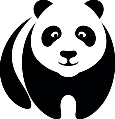 Panda logo. Isolated panda on white background