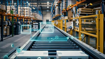 Smart Logistics Warehouse with Advanced IoT Technology for Real-Time Inventory Tracking and Seamless Order Fulfillment Operations Across Supply Chain - Powered by Adobe