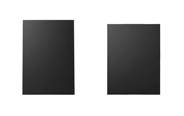 set of two Open set black leaflet paper poster template , paper sheet mockup. black poster mockup. on white background top view 
