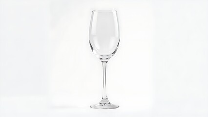 Fototapeta premium Elegant crystal wine glass with a delicate stem, beautifully lit against a white background.