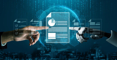 AI artificial intelligence manages documents with virtual assistant filing, secure cloud access,...