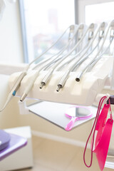 Dentist's office, dentist medical instruments. Dentist tools.