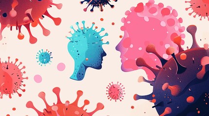 Abstract visual representation of human immunity and health protection concept