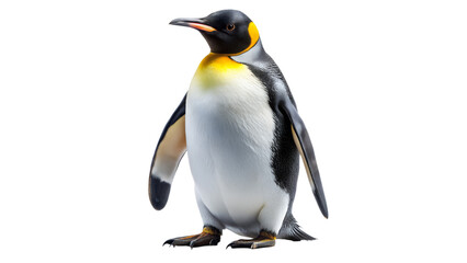 Fototapeta premium A king penguin standing isolated on transparent background