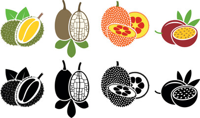 Fruit logo. Isolated fruit on white background