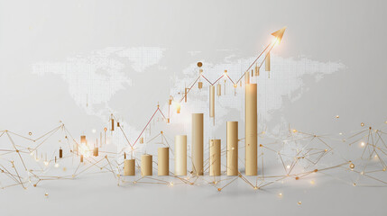 charts and graphs with statistics to innovative analyze business potential and forecast future development of companies growth network points Earth's surface
