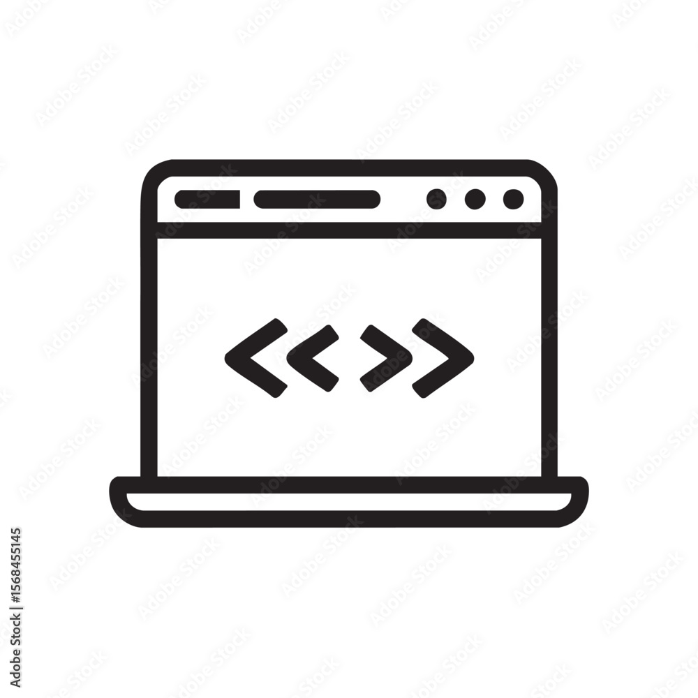 Poster modern web development concept with laptop and code representation