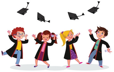 Vector Illustration of a Joyful Graduation Ceremony