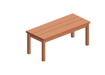 Fototapeta premium Long wooden table furniture Vector Illustration