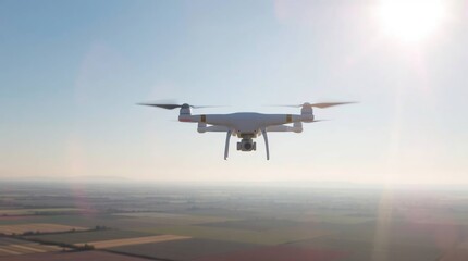 Drone soars above pastel hued farmland