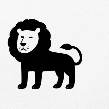 Minimalist lion silhouette animation isolated asset, transparent 4K video, alpha channel, ProRes 4444