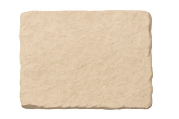 Light brown rectangular stone slab lying flat, serving architectural visualization and graphic design purposes with clean transparency