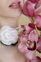 Tender Woman Holding Beautiful Flower Bouquet