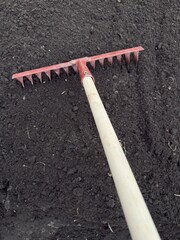 Rustic Rake Used for Soil Preparation