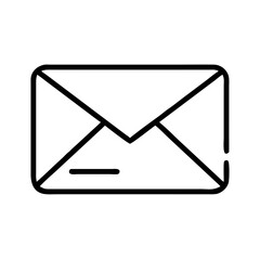 Minimalist envelope icon on white background