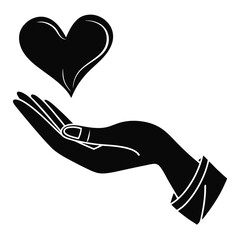 Obraz premium Red heart symbol held gently in a hand, illustrating concepts of love, care, and romance, perfect for Valentine's designs