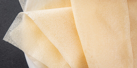 brik dough thin sheet raw packaging dough phyllo fresh delicious gourmet food background on the...