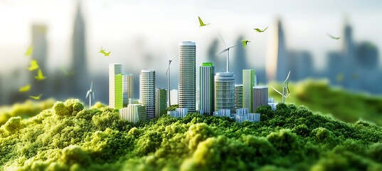 A visionary sustainable city model promoting eco-friendly living and future-forward urban development strategies
