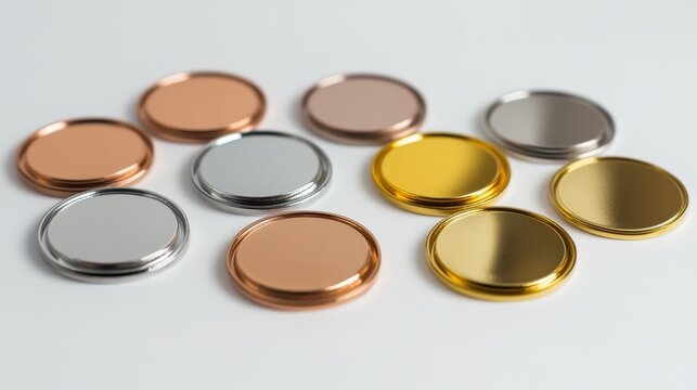A 3D picture shows gold, silver, and bronze medals. These blank medals are for 1st, 2nd, and 3rd place. They look like buttons and are on a white background. They're empty and ready to be used.
