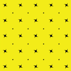 Black Star Pattern on Yellow Background