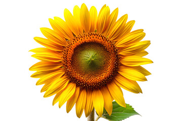Fototapeta premium Bright Sunflower Close Up on Transparent Background
