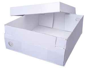 White shoe box on isolated background.