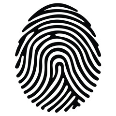 Detailed black fingerprint pattern on white background vector