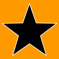 Obraz premium Black star white outline golden orange background icon 