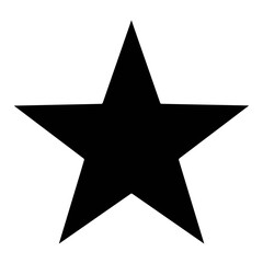Black star white outline transparent background icon	