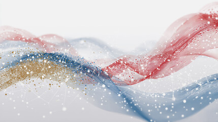 Fototapeta premium Abstract colorful business connection of lines from nodes It is connected to endless nodes and represents the innovation of communication in the network with black background