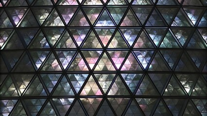 Stunning Purple and Pink Geometric Glass Ceiling for Contemporary Architecture